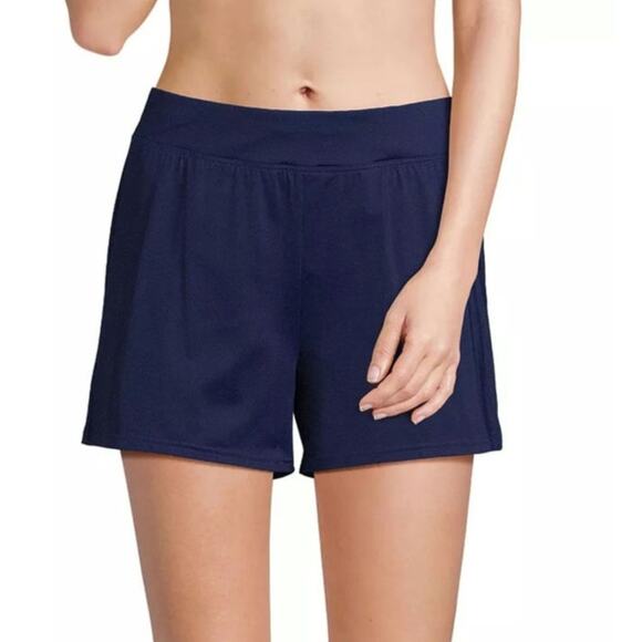 Lands End Swim Shorts 3" Modest UPF 50 Boyshort Panty Liner Sz 18 XXL Navy Blue - Picture 9 of 13